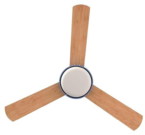 Deckenventilator, Vintage-Ventilator mit 3 Flügeln, 122 cm, 70 W, WLAN-Steuerung, elegantes Design in Blau, ideal für jeden Raum.