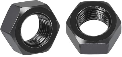 Kozelo 20pcs Hex Nuts - [3/8-24] Carbon Steel Grade 8 Hardware Nuts for Mechanical Repair & Assembly, Standard Inch Fine Thread Nut, Black, ASME/ANSI B 18.2.2