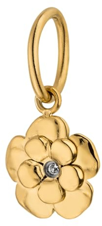 Purelei Blumen Charm für Damen, Edelstahl Anhänger mit Zirkonia, floraler Charm mit Schmuckstein