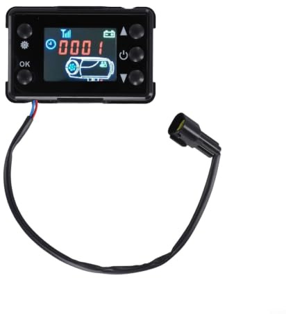 Wlinfetity LCD Controller Schalter Für Diesel Standheizung 12V/24V, Fernbedienung Mit 10 M Reichweite, Kompatibel Mit 3KW 5KW 8KW Luftheizung, LCD Monitor Mit 4-Tasten Steuerung