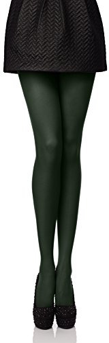 Antie Medias Panty en Microfibra Lencería Sexy Mujer 80 DEN(Verde Oscuro, L (Talla Fabricante: 4))