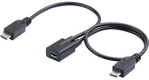 Electop Micro USB Female to 2 Micro USB Male Splitter Cable