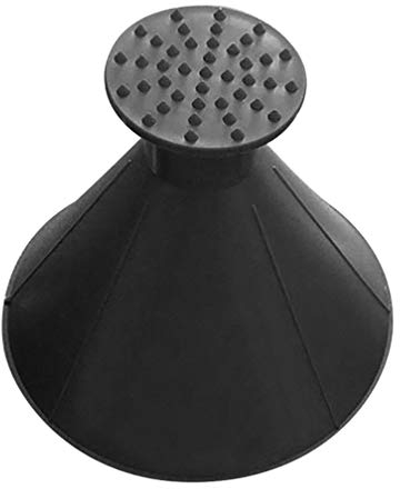 Starall 2 In 1 Tool Oil Funnel Round Ice Scraper Windshield Scraper Snow Cleaning Brush (Black)