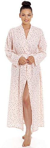 Camille Womens Summer Wrap 100% Polyester - Smooth Lightweight Chiffon - Baby Pink with a Black Polka Dot Print Pink Wrap 10
