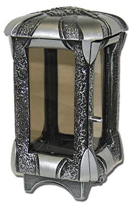 legendURN Aluminium Grablaterne dunkel klein | Das Licht Einer Grablaterne oder Grablampe spendet Hoffnung und Zuversicht. Die schönsten Grablichten, Grablampen und Grablaternen aus Aluminium