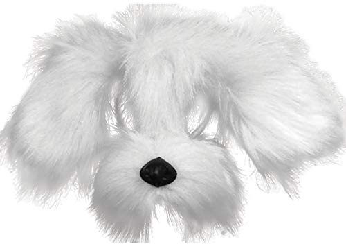 Bristol Novelty Unisex Erwachsene Shaggy Hundemaske Auf Stirnband Mit Ton (Einheitsgröße) (Weiß)