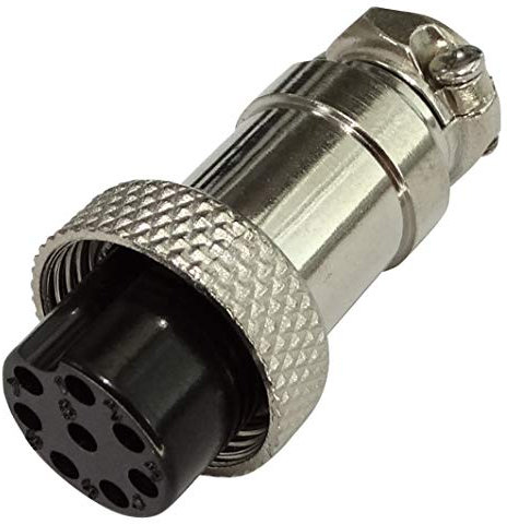 Aerzetix - C43837 - Connettore per microfono GX16-8p - spina femmina diritta a 8 pin - saldatura - per cavo