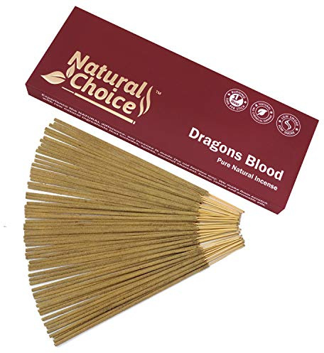 Natural Choice Dragons Blood Incense Sticks 100 Grams, Low Smoke Traditional Incense Sticks Made from Scratch, Never Dipped