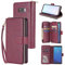 nancencen Handyhülle Kompatibel mit Samsung Galaxy S8 (5,8), Lederhülle Flip Cover Brieftasche Hülle Kreditkartenschlitz (9 Karten) für Samsung Galaxy S8 (5,8) Schutzhülle -Winine Rot