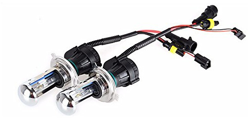 Troniz H4 9003 Bi-Xenon HID Bulbs 35W Super Bright Dual Hi/Lo Headlight Bulb Replacement, 6000K Cool White, Pack of 2