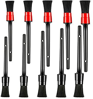 yaoqijie Brosse de Nettoyage de Voiture 10pce / Ensemble de sangliers naturels Brosse de Cheveux multifonctionnels Tableau de Bord de la climatisation Interne Détail de la climatisation Lasting