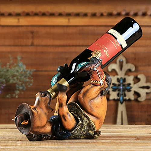 BANNESE Weinflaschenhalter Kreative Pferd Handwerk Wein Flaschenhalter Harz Skulptur Ausstellungsständer Freistehender Weinhalter Für Land Bauernhof Küchentisch Dekor