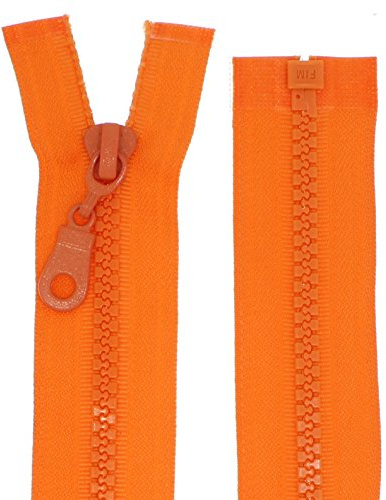 Cerniere lampo in plastica plastica cerniera lampo grossa 5 mm, divisibile (60 cm, arancione)