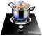 IBOWZ Plaque de Cuisson Gaz Plaque de Cuisson à gaz 33 cm Plaque de Cuisson à gaz intégrée 1 brûleur Wok 4,0 KW Plaque de Cuisson en Verre trempé Noir avec FFD et Supports de Casserole en émail,su