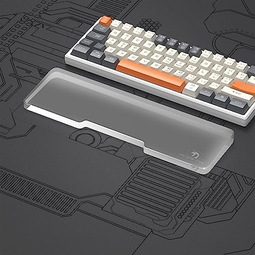 MAMBASNAKE Handgelenkauflage für Tastatur, Ergonomisches Tastaturpad aus Acryl für 60% Tastatur - Keyboard Wrist Rest für Büro/Spiele/Tippen/Laptop/PC - Premier Clear Acryl - Anti-Rutsch Gummifüße