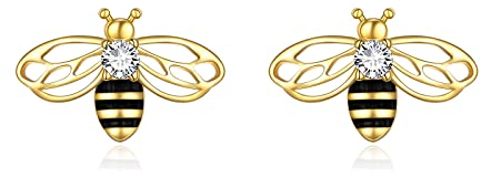 925 Sterling Silber Biene Ohrringe Ohrstecker Schmuck für Damen Mädchen (Bienen-Ohrstecker)