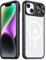Rdyi6ba8 Clair Coque pour iPhone 14, Transparente Étui [Ne Jaunit Jamais] Protection de la Caméra Étui avec Coulisse Cache Objectif pour iPhone 14 - Noir