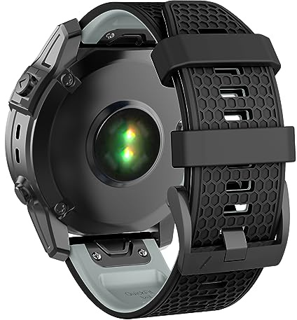 MYSNBKN 26mm Quick Fit Armband für Garmin Fenix 7X/Fenix 6X/Fenix 6X Pro/Fenix 5X/Fenix 5X Plus/Fenix 3/Fenix 3 HR, Weiches Silikon-Ersatzband