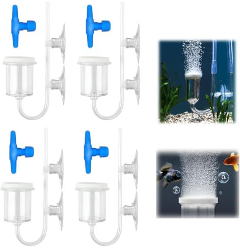PLATEYTR 4 Pieces Fish Tank Bubbler, Aquarium Nano Air Stone, Fish Tank Air Nano Bubble Stone, Increase Oxygen in Fish Tanks and Aquaponic Pumps (25mm)