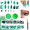 3 Boxes Emerald Green Nail Rhinestones with Fine Glitters Kit, 60Pcs Big Assorted Green Nail Gems with S6-S16 Flatback Round Stones,Crystals Nail Art Charms Supplies for Faces Body DIY Crafts