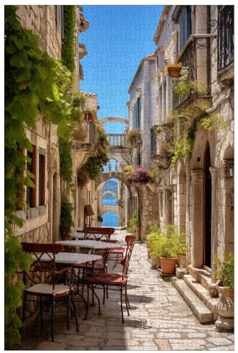 AiQima Holzpuzzles, Puzzle Für Erwachsene, Trogir Kroatien Paradies/D/500