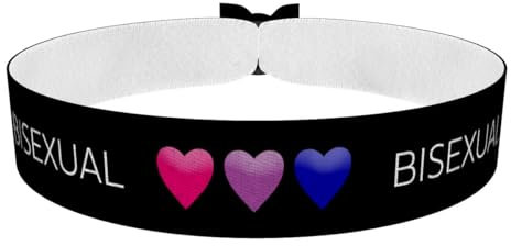Bisexuell - Gender Herzen Stoffarmband - Wasserfestes Satin Armband - Langlebiges LGBTQ Accessoire - Pride Armband - Unisex Armband - Geschenk für LGBTQ - Modisches Statement Armband
