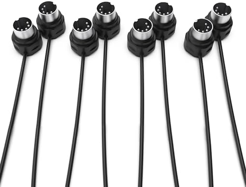 CME MIDI-Kabel 4er-Pack - 3FT / 90cm, 5-pin DIN, Low-Profile - Gespiegelte 45-Grad abgewinkelte Ultra-Thin-Stecker für kompakte Räume - Ideal für MIDI-Interface, Pedalboard, Keyboard