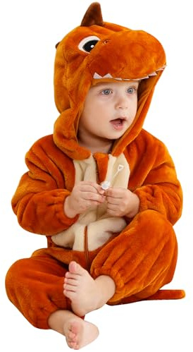 HAHASHOW BéBé d'hiver Grenouillères Combinaison Animal 0-36 Mois | Avec capuche, fermeture éclair double sens, en flanelle, lavable en machine, idéal pour le carnaval, Halloween et Pâques