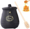 SSWH 12oz Porzellan-Honigglas und -Schöpflöffel-Set, Keramik-Honigtopf mit Deckel und Honiglöffel, Honigglas als Heimdekoration, leicht zu reinigen und spülmaschinenfest(Size:360ml/13oz,Color:A)
