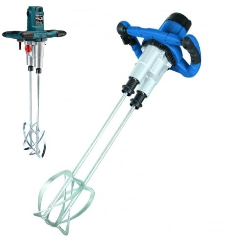 Trapano Miscelatore impastatore Mescolatore con Doppia Frusta 1600W Agitatore Miscelatore Sbattitore Betoniera a Doppia Paletta 6 Velocità per Calcestruzzo, Malta impugnatura ergonomica