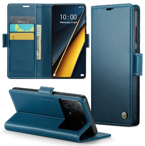 Phernykas Cover per POCO X6 Pro Custodia Portafoglio [Blocco RFID] Premium Pelle PU [Magnetica] Wallet Libro con Porta Carte Slot Supporto Flip Case per POCO X6 Pro 5G, Blu