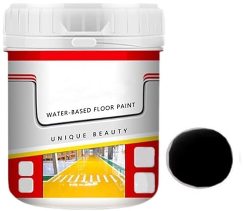 Nante Wind Bodenfarbe, schnell trocknend, rutschfest, Wasser, Beton, Bodenfarbe innen, goldene Seide, wasserfeste Epoxid-Bodenfarbe, für Beton- und Steinböden (schwarz)