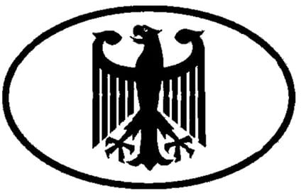 JIFENLI Autoaufkleber 15,6 cm * 9,8 cm Mode Deutsche Adler Wappen Oval Auto Aufkleber Vinyl Aufkleber Zubehör