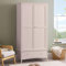 CHRISTOW Pink Double Wardrobe with Drawer, 2 Door Storage Organiser Cupboard, Modern Wooden MDF Bedroom Furniture, Clothes Rail, Shelf, Brushed Chrome Handles, Soft Shut Hinges, 185cm x 94.5cm x 50cm