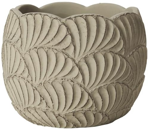 Annastore Blumenübertopf Cabbage aus Keramik - Übertopf Blumentopf Größe Ø 15,5 cm/H 13 cm, Farbe Grau