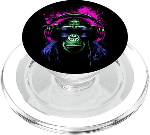 Monkey DJ Sonnenbrille Holiday Music Fan Natur Monkey PopSockets PopGrip für MagSafe