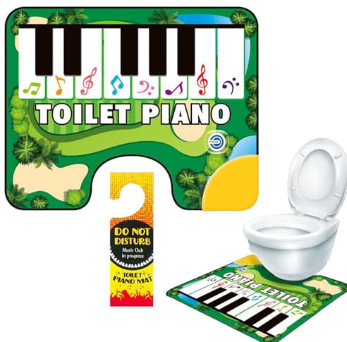wiroouia Töpfchen Klaviermatte, Toilettenklavier Musikmatte | Kreativer Badezimmer Teppich mit Sound - Musical Piano Keyboard Zeh tippt Töpfchen mit einem Rutsch-Rücken