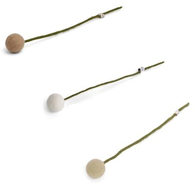 Gry & Sif Handgemacht & Fairtrade-Zertifiziert Stilvolles Design X Kunsthandwerker aus Nepal | Künstliche Punktblumen aus Filz - Künstliche Blumen für Wohnzimmerdekoration | Beige | 3er-Set