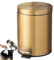 Banziaju Poubelle de salle de bain, poubelle 2, 1 gallons / 8 litres en métal canette salle bain avec couvercle - petit pour, conception élégante des ordures pour la maison, le bureau (or), petit