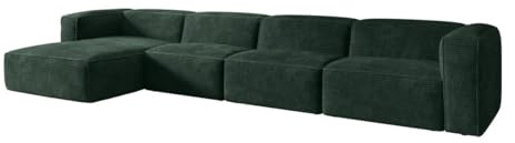 Luxusbetten24 Designer Sofa Comfy L Maxi in Cord Grün Links