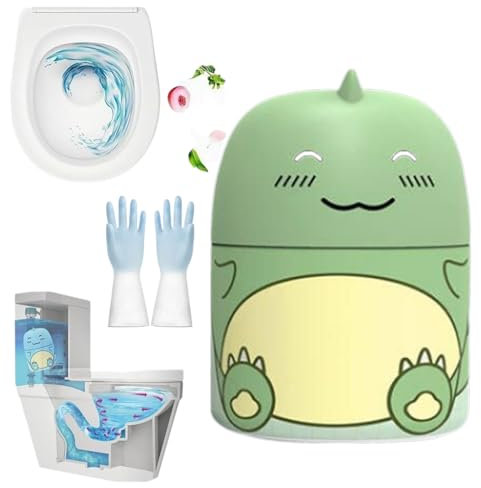 Magic Toilet Cleaning Bottle,Magic Toilet Bowl Cleaner with Carrying Rope,Cute Dinosaur-Shaped Toilet Water Tank Cleaner with Ocean, Jasmine, and Peach Scent, Lasts for 90 Days