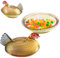 Piatto di caramelle in vetro in, piatto di caramelle di pollo con coperchio, ciotola vintage, biscotto da dessert per snack per tavolo da cucina da casa scrivania, giallo, ciotola, con cope