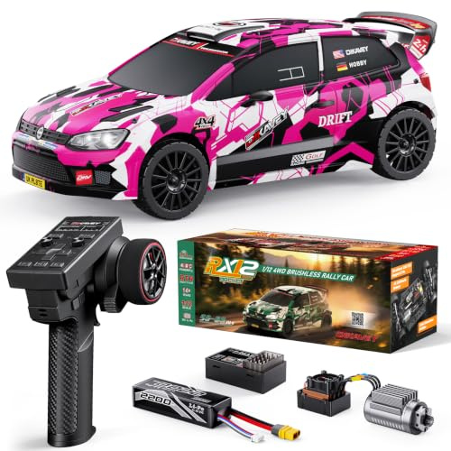 DIKAVEY 1/12 Schnelle RC-Autos für Erwachsene,Drift Ferngesteuertes Car | RC Buggy RTR, schnell (bis zu 80 km/h), Offroad, ferngesteuerter LKW 4 x 4, mit Akku 3S, 2200 mAh, Rosa