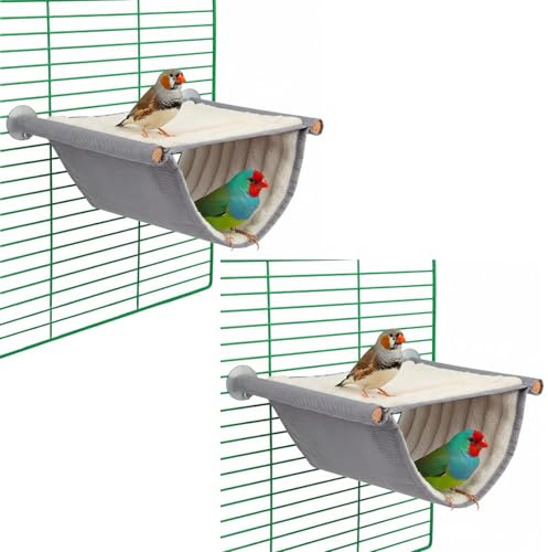 2 Stück Vogel Hängematte Etagenbett, Wellensittich Zubehör, Wellensittich Hängematten, Vogelkäfig Zubehör für Wellensittiche, Bequemes Vogel Spielzeug, Perfekt für Kleine Vogelkäfige
