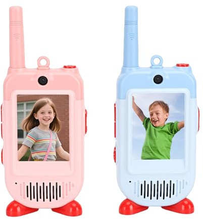 XUXHOU 2 Pack Video Intercom Toy for Kids, 2 Inch Screen HD Rechargeable Two Way Talk Radio for Indoor Outdoor Family Games