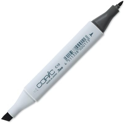Copic Classic Coloured Marker Pen C-10 Cool Gray No.10, Art & Crafts, Colouring, Graphics, Highlighter, Design, Anime, Professional & Beginners, Art Supplies & Colouring Books