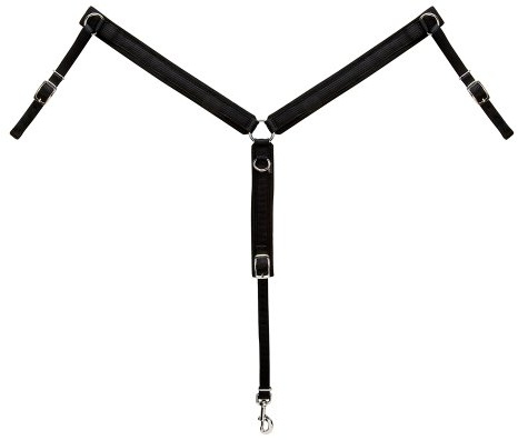 Weaver Leather Pony Felt Lined Ring-in-Center Breast Collar, Black, 1-Inch