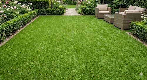 GrecoShop Prato Sintetico 1x25 m Tappeto Erba Artificiale Altezza 7 mm Manto Erboso Drenante per Giardino Terrazzo Balcone Esterno Realistico Resistente UV Facile Installazione