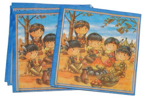 alles-meine.de GmbH 20 STK. Servietten Indianer Geburtstag Serviette Kindergeburtstag Papier Indians Kinder Pfadfinder