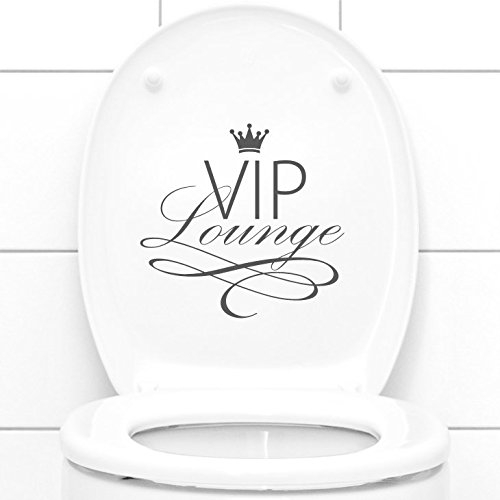 Grandora WC Aufkleber VIP Lounge I Gold (BxH) 19 x 18 cm I Badezimmer Bad Toilette Deckel Sticker selbstklebend Wandaufkleber Wandsticker Wandtattoo W734